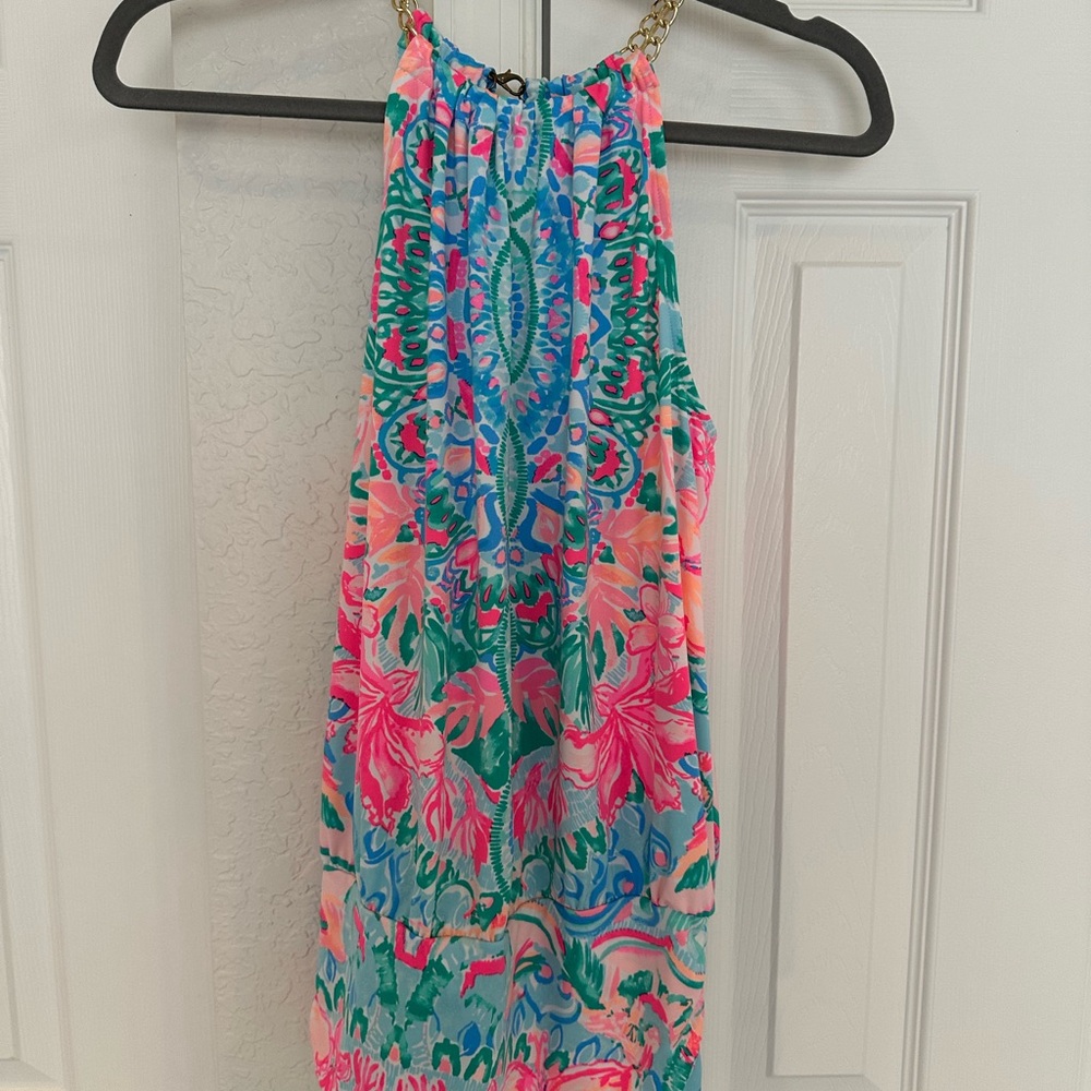 Lilly Pulitzer Floral Top with Chain Straps XS